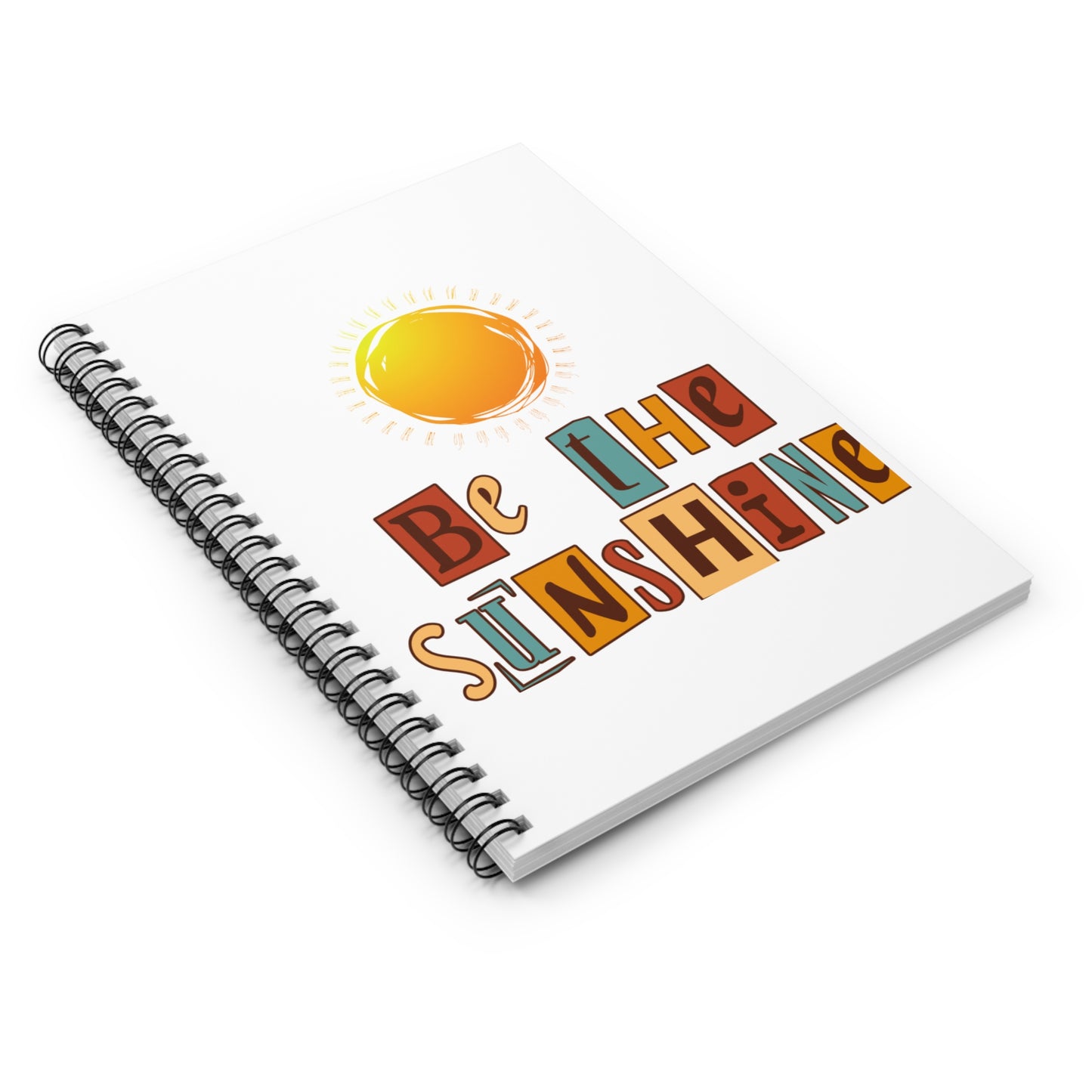 Ruled Line Spiral Notebook - Be The Sunshine Design